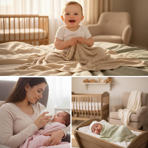 Set 4, Baby Bright Viscose Swaddle Blanket of Newborn Wrap Receiving Blankets Swaddles for Newborn Pink, Oat, Cream