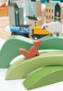 Tender Leaf Toys - Green Hills View, Wooden Stacking Building Toy Stacker, Open-Ended Toy Set for Creative Roleplay
