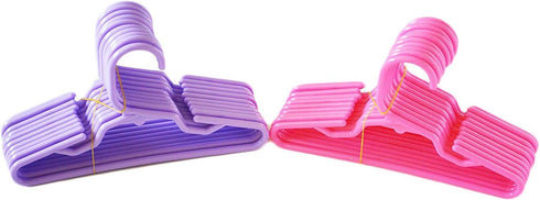 MyBrittany's 24 Pack 12 Pink 12 Purple Plastic Doll Hangers Fits 18
