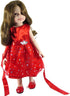 18 Inch Girl Doll Clothes and Accessories - Beautiful Red Dress with Dots Outfit