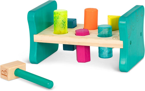 B. toys Wooden Shape Sorter, Pounding Bench for Shape Sorting, Classic Toys for Toddlers 2 Years +