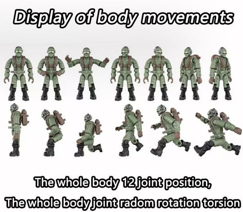 8 PCS Building Block Action Mini-Figures with Military Weapons Accessories, Army City Policeman SWAT Model Toys
