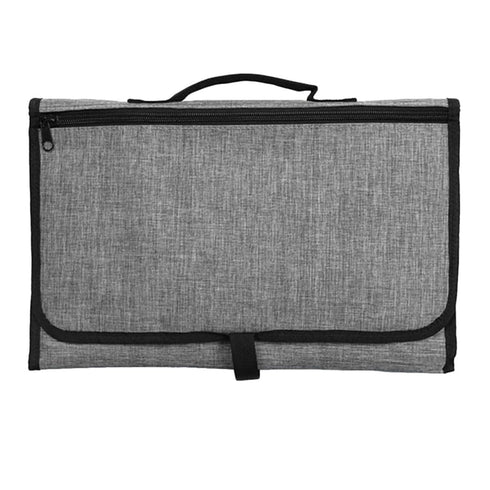 Portable Diaper Changing Mat - Grey Foldable Storage Pad for Newborns