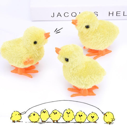 3 Otters 12PCS Wind Up Chick Toys, Jumping Cute Chicken Plush for Kids Easter Party Favors