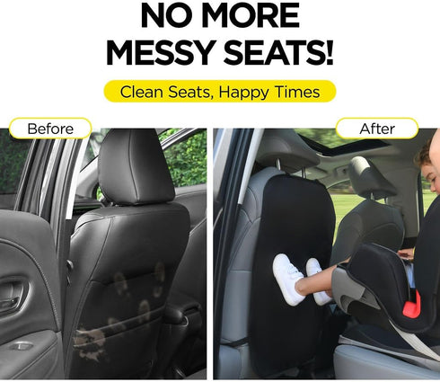 2 Pack lebogner Back Seat Cover for Kids, X-Large Waterproof Kick Mats Backseat Protector, Durable Car Seat Back