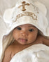 ESTAMICO Unisex Baby Plush Hooded Bath Towels with Embroidery Cross and Cute Ears for Infants, Toddlers & Kids