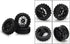 JIUWU 4pcs RC 1:10 Rubber Tires - Car Crossing Wheels Rims Hex 12MM, Black