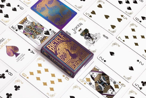 Bicycle Peacock Playing Cards - Purple Cold Foil Premium Deck for Card Games and Magic Tricks