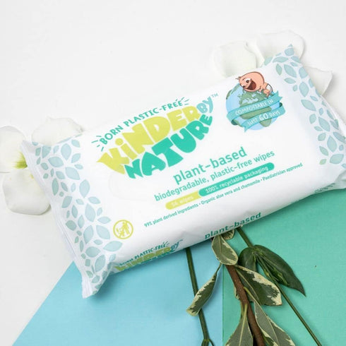 Kinder by Nature Plant Based Baby Wipes - 100% Biodegradable & Compostable, 672 Count (12 Packs of 56)