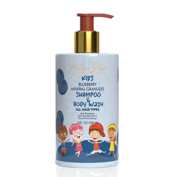 BABY HAIR - Blueberry Mineral Kids Shampoo/Body Wash, Sulfate-Free Kids Tearless Shampoo