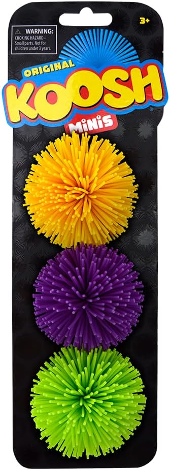 Koosh Minis Variety Color 3-Pack, Easy to Catch Fidget Toy for Kids Ages 3 and Up, Individual Colors May Vary