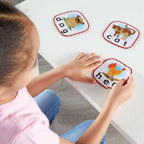 Learning Resources 3-Letter Word Puzzle Cards - Kindergarten Readiness, Self-Correcting Puzzles, Ages 3+