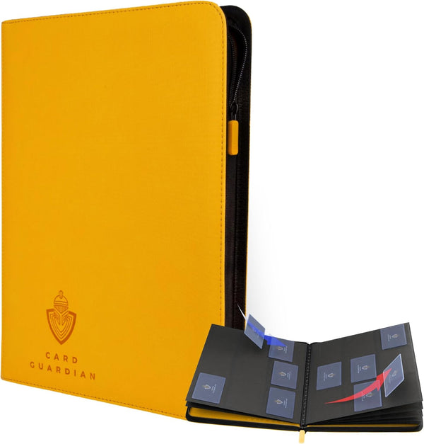 Card Guardian - 9 Pocket Premium Black Binder with Zipper for 360