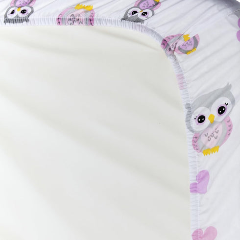 2 Pack 100% 2 Set n Play Mattress Sheets Percale Weave Cotton Soft Portable Crib Mattress Sheets for Girls