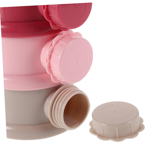 Colorful Three Layer Formula Storage Container for Travel Airtight Seal Easy Dispensing Snack Holder with Individual