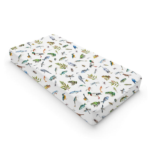 Wildlife Pond Changing Pad Covers, Soft Breathable Sheets for Boy Girl with Wild Animals, 32''x16''
