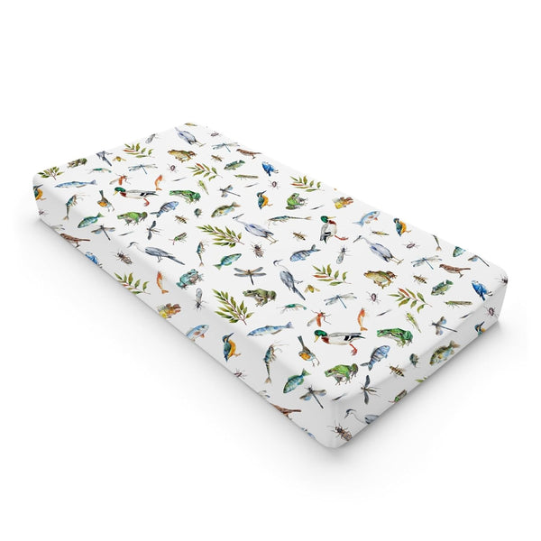 Wildlife Pond Changing Pad Covers, Soft Breathable Sheets for Boy Girl with Wild Animals, 32''x16''