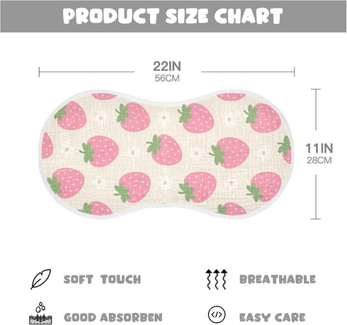 decor gift 4 Pack 22x11in Cotton Baby Burp Cloths Soft and Absorbent? Cute Cartoon Strawberry Flower Feed Cloth