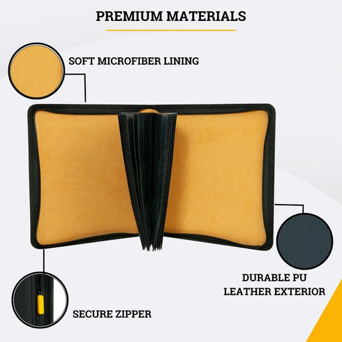 12 480 Card Guardian - Pocket Card Binder with Zipper for Cards Trading Card Games TCG (Black) Yugioh Cards MTG Binder