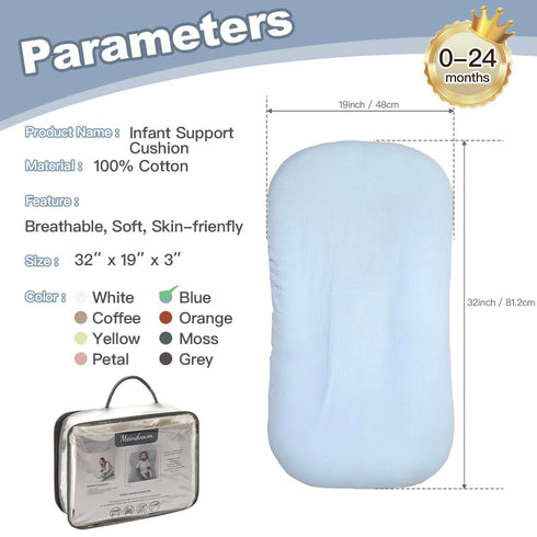 Meindoovm Cozy Baby Support Cushion - Snuggle Me Infant Support Cushion for Newborns | Breathable & Soft, Portable