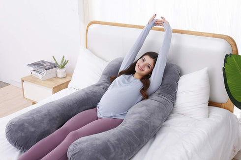 AS AWESLING Pregnancy Pillow, U Shaped Full Body Pillow, Nursing, Support and Maternity Pillow for Pregnant Women