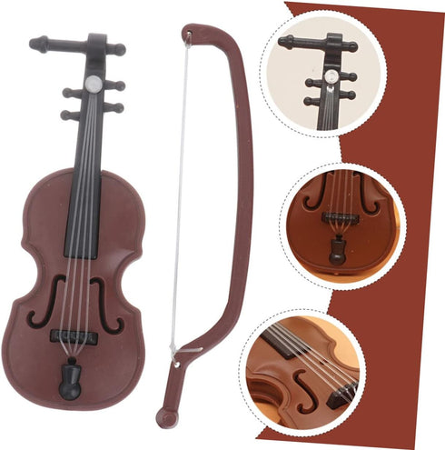10 Sets Violin Ornaments Miniature Toys, Home Decorations and Musical Instrument Desk Topper