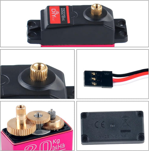 2PCS DS3218 20kg Servo 270 Degree High Torque Waterproof Servo Full Metal Gear with 25T Servo Horn for RC Car