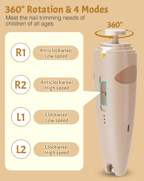 26 1 Trimmer Set,Safe Set Lictin Baby Healthcare and Grooming Kit, in Rechargeable Baby Nail Electric Baby Nail File