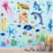 Ocean Sea Animals Wall Decals Stickers, 4Sheets 52Pcs Under The Sea Wall