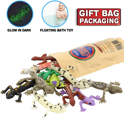 8 Set, PCS Mini Lizards Toys for Kid, Realistic Rubber Lizard Super Stretches Material TPR with Bag Lizard Figure