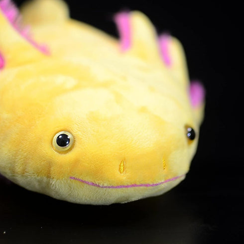 ZHONGXIN MADE Simulation Axolotl Plush Toy, 20 Soft Realistic Yellow Axolotl Fish, Unique Gift for Kids