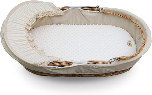 BlueSnail Soft and Stretchy Minky Bassinet Fitted Sheet, Cradle Sheets for Bassinet Pad/Mattress 2pk