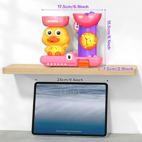 1-3: 1 2 3 2-4 12+ Bath Toys for Kids Ages Toddler Bath Toys for Year Old Girl Gifts - Pink Bathtub Toy for Toddlers