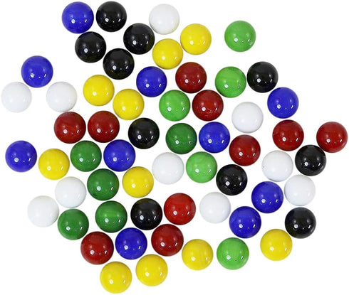 Mega Game Replacement Marbles 14mm - Solid Glass, 60 Pieces for Chinese Checkers, Crafting (Multi)