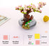 Mini Building Blocks Sakura Plant Bonsai Model Set, Creative DIY Cherry Blossom Flower Botanical Collection