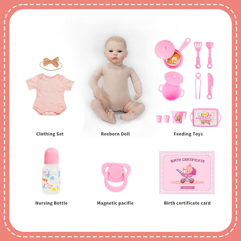 Lifelike Reborn Baby Dolls - 18 inch Realistic Baby Doll Weighted Newborn Gift Set for Children and Collectors