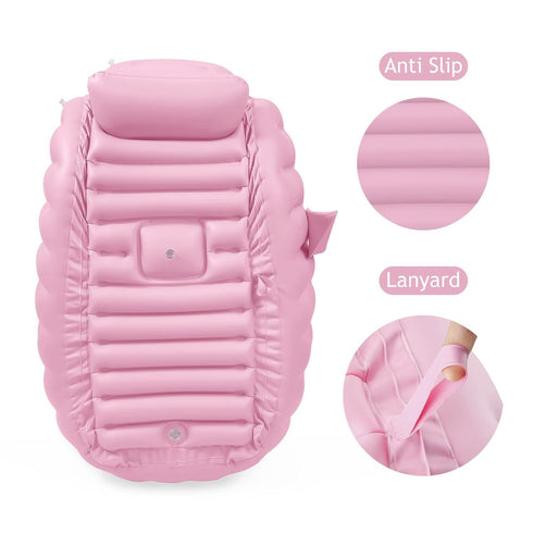 Swimming PandaEar Baby Inflatable Bathtub, Portable Travel Baby Infant Bath Tub Toddler Bathtub with Air Pump, Foldable