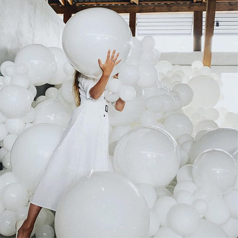 24pcs 18 Inch Big White Latex Balloons - Round Giant Jumbo Balloons for Photo Shoot & Party Decorations