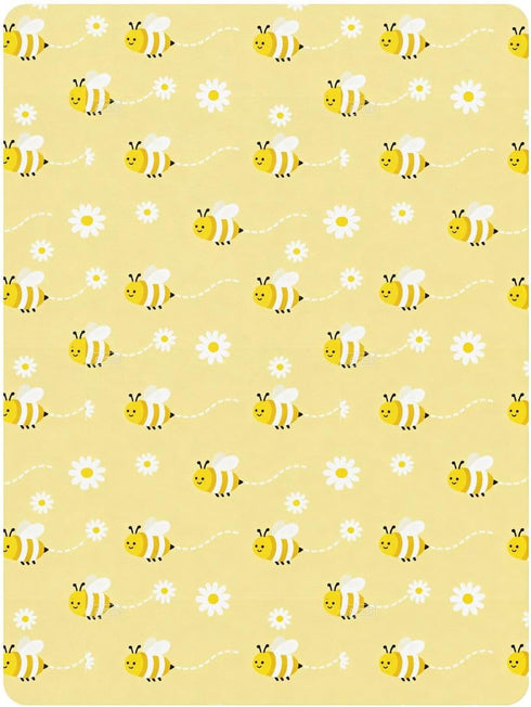 miaozhen 1 Pack 52x28 Cotton Baby Crib Sheets for Boys Girls Comfy Breathable Bumble Bees Yellow Cute Toddler