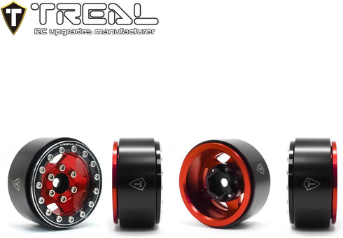 Treal 1.55'' Beadlock Wheels (4P) - Aluminum CNC Machined for 1/18 UTB18 and 1/10 RC Crawler