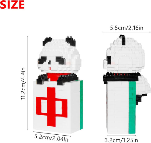 Larcele Micro Building Blocks Animal Set, DIY Mini 3D Building Toy Bricks, 496 Pieces KLJM-09 (Zhong Panda).