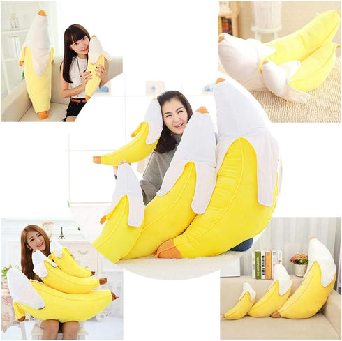 Banana Plush Pillow, Soft Food Plushie Hugging Pillow, Gift for Birthday, Valentine, Christmas (19.6 inches)