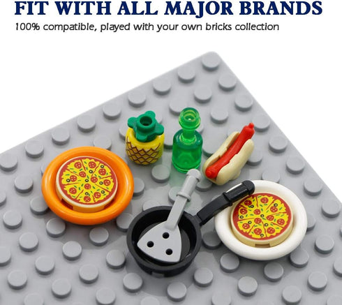 City Food Accessories - Building Block Friends Animals Bricks, People House Kitchen Farm Restaurant MOC Pieces Parts