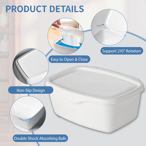Eiszhjk Wipes Dispenser Compatible with Cottonelle Flushable, Refillable Wet Wipes Container, Wipe Holder Keeps Wet