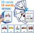 Lachilly English Words Learning Flashcards, 10 Cards with 18 High Frequency Words for Kindergarten Teaching Materials