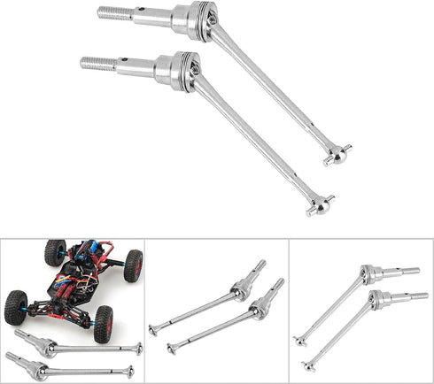 VGEBY 2pcs Front Universal Drive Shaft for WLtoys 1/12 12423 Remote Control Car Accessory (Silver 0090S)