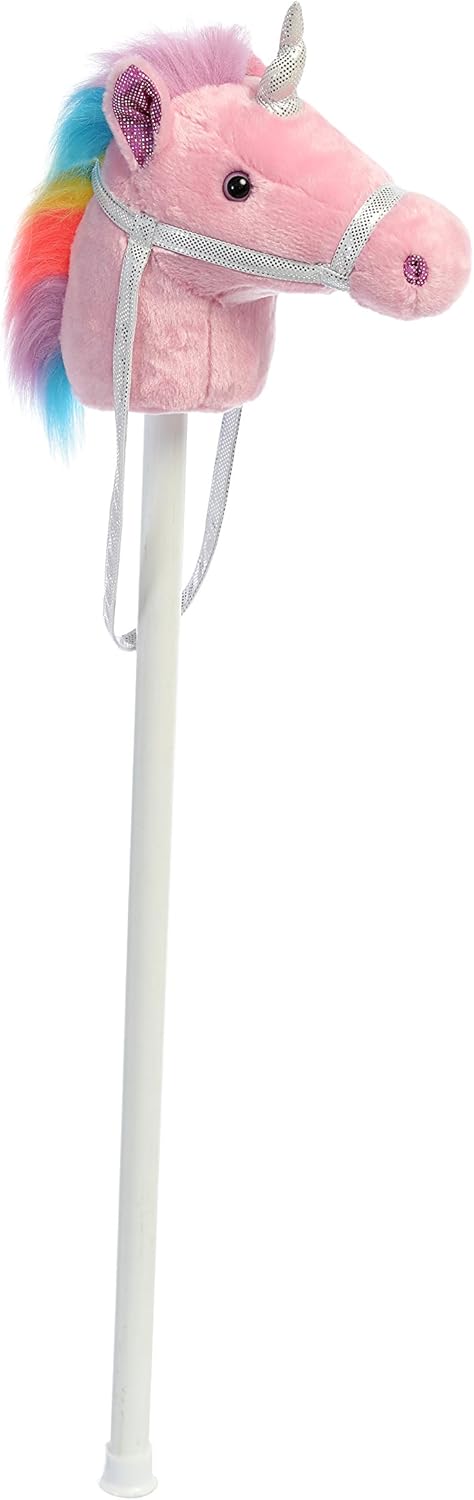 Aurora Ride-On Giddy Up Stick Unicorn, 37" Pink