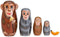 Bits and Pieces - Nesting Monkeys - Hand Painted Wooden Nesting Dolls - Set of 5 Dolls from 6" Tall