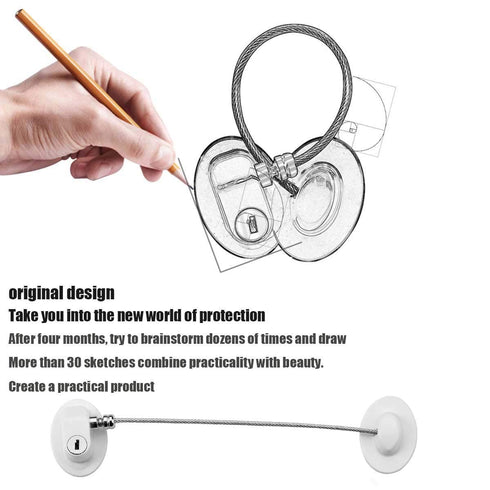 6 Pack Refrigerator Locks with 12 Keys - Child Safety Fridge Lock, Mini Fridge Lock, File Drawer Lock, Toilet Seat Lock