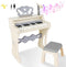 deAO Piano Toy Keyboard for Kids, 25 Keys Music Instrument with Microphone, Birthday Gift for Girls, White